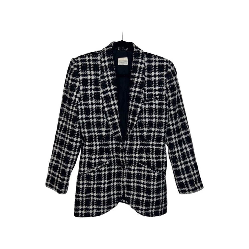 𝅺VINTAGE Relance 80’s Jacket Black and White Plead Size S